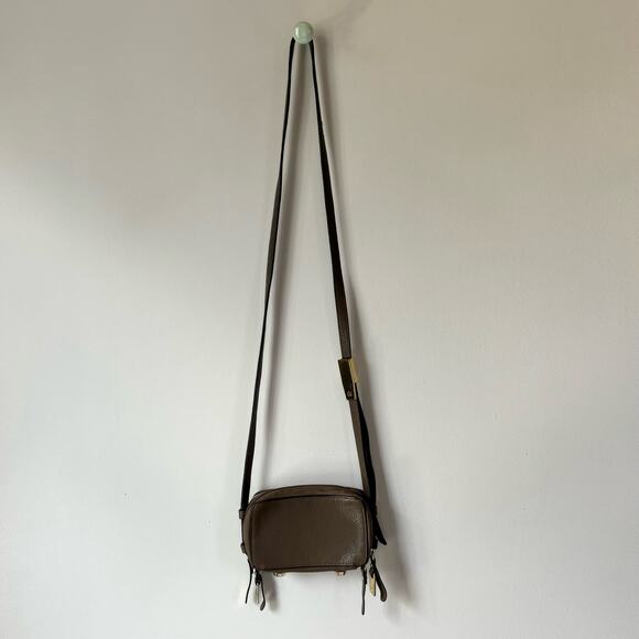 G.I.L.I. Brown Leather Micro Crossbody Purse - Picture 2 of 16